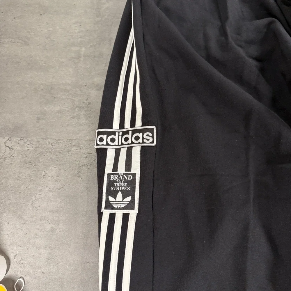 Adidas Adibreak Pants Men M Black Wide Leg Baggy SAMPLE 3 Stripe Skate Rave JNCO